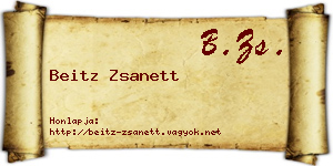 Beitz Zsanett névjegykártya